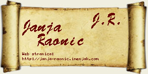 Janja Raonić vizit kartica